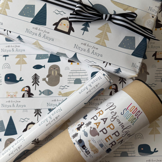Personalised Wrapping Paper - Arctic Pals
