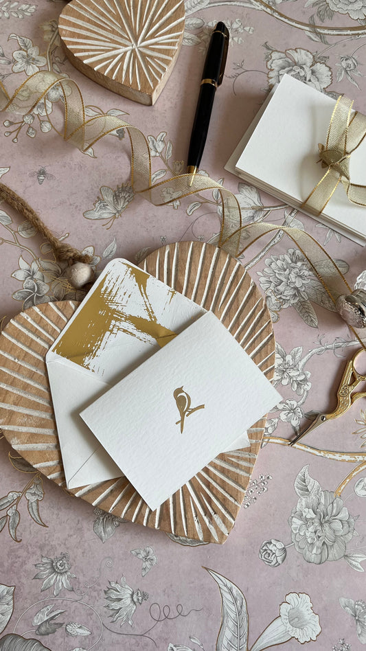 personalised gift card with golden metallic element bid