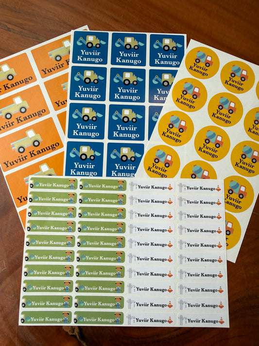 Assorted pack of labels for school kids