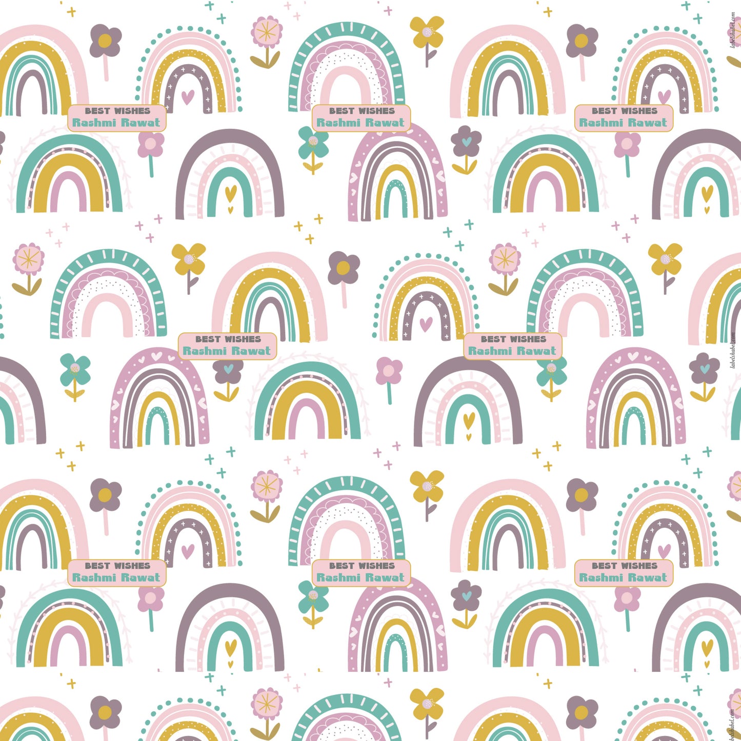 Personalised Wrapping Paper - Rainbow Showers