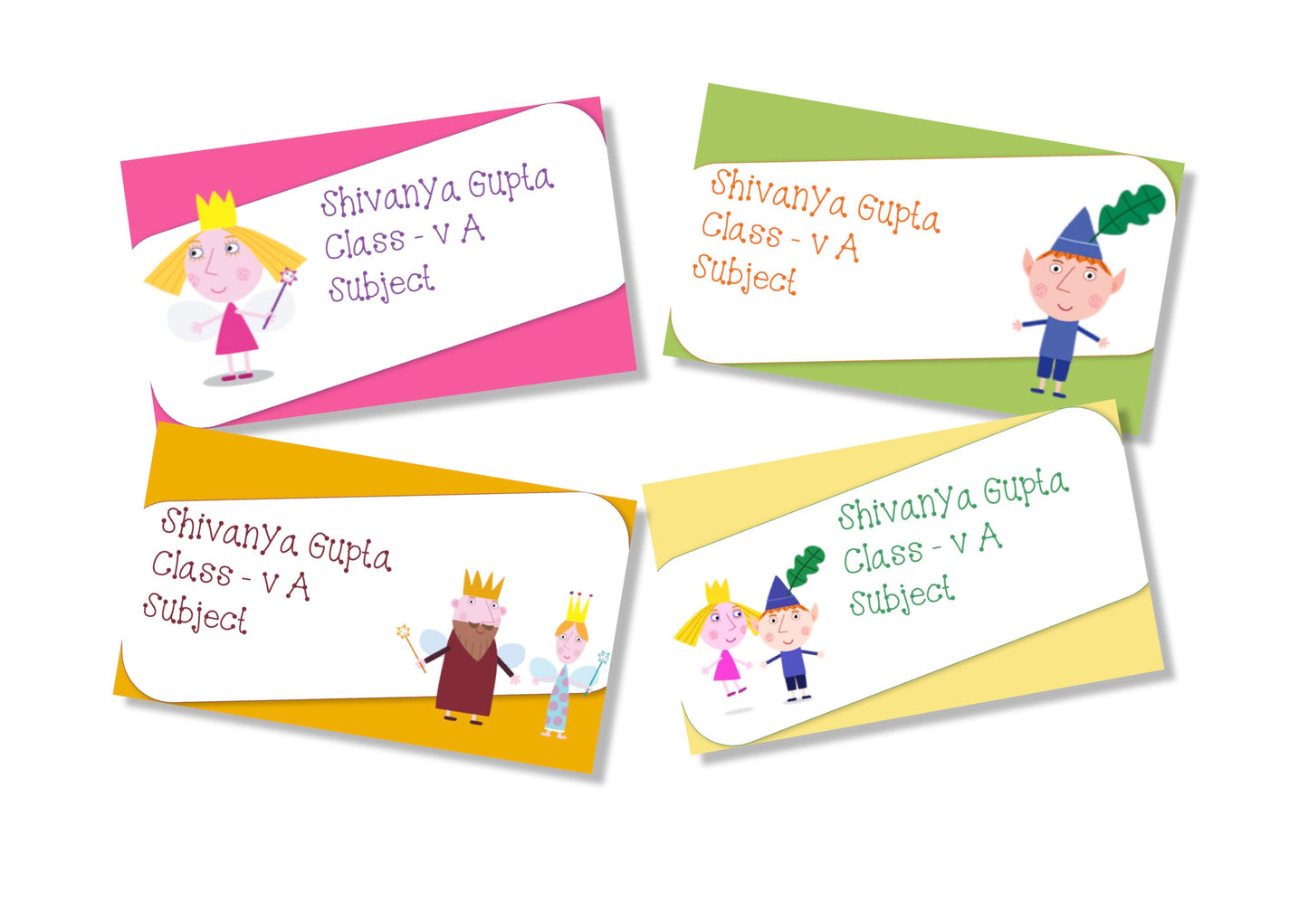 Personalised School Book Labels - Ben & Holly