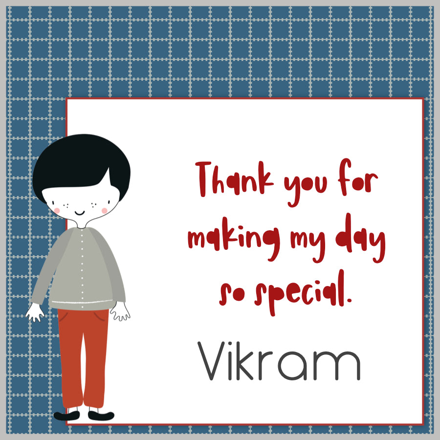 Thank You Label - Chequered