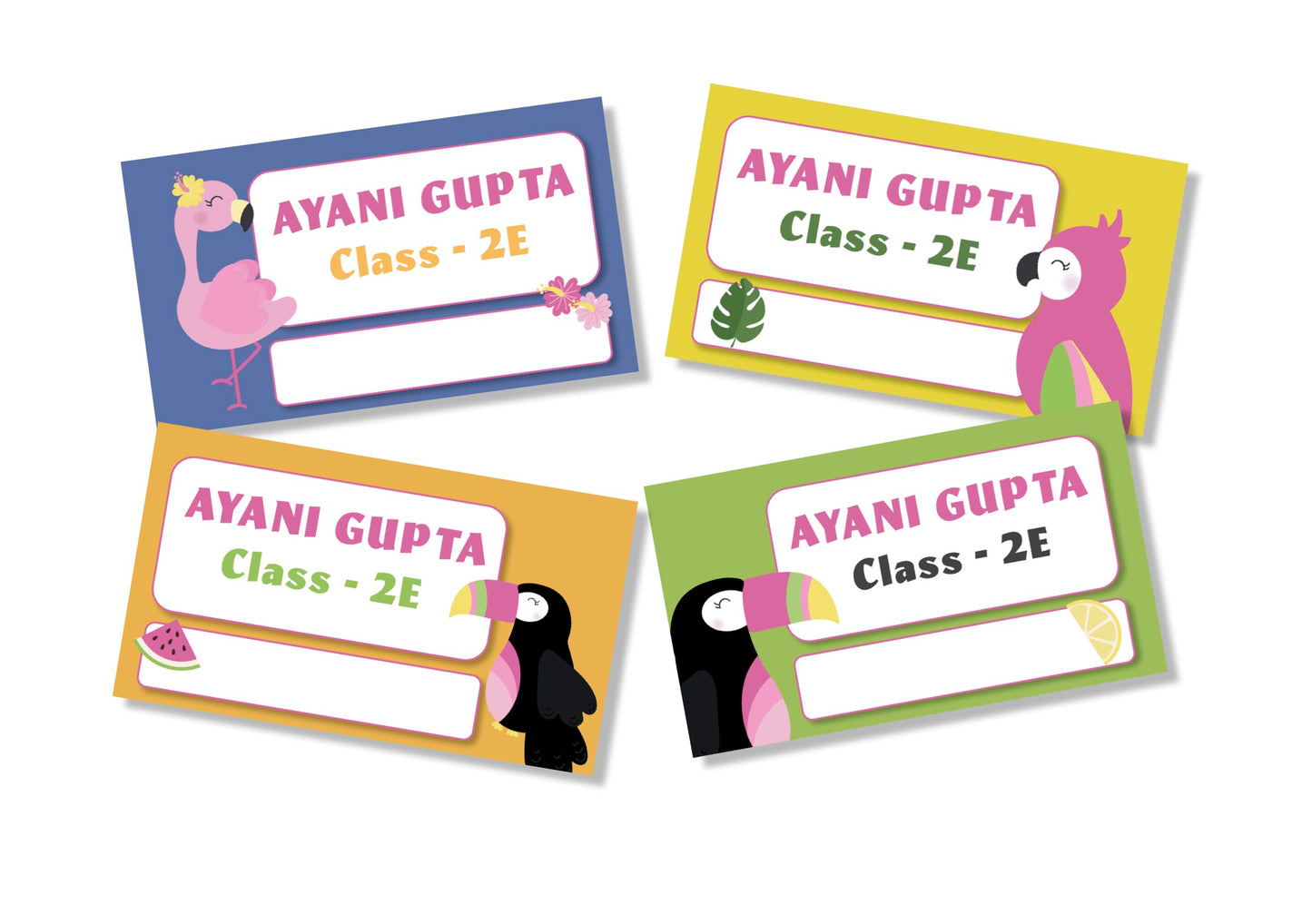 Personalised School Book Labels - Tropical