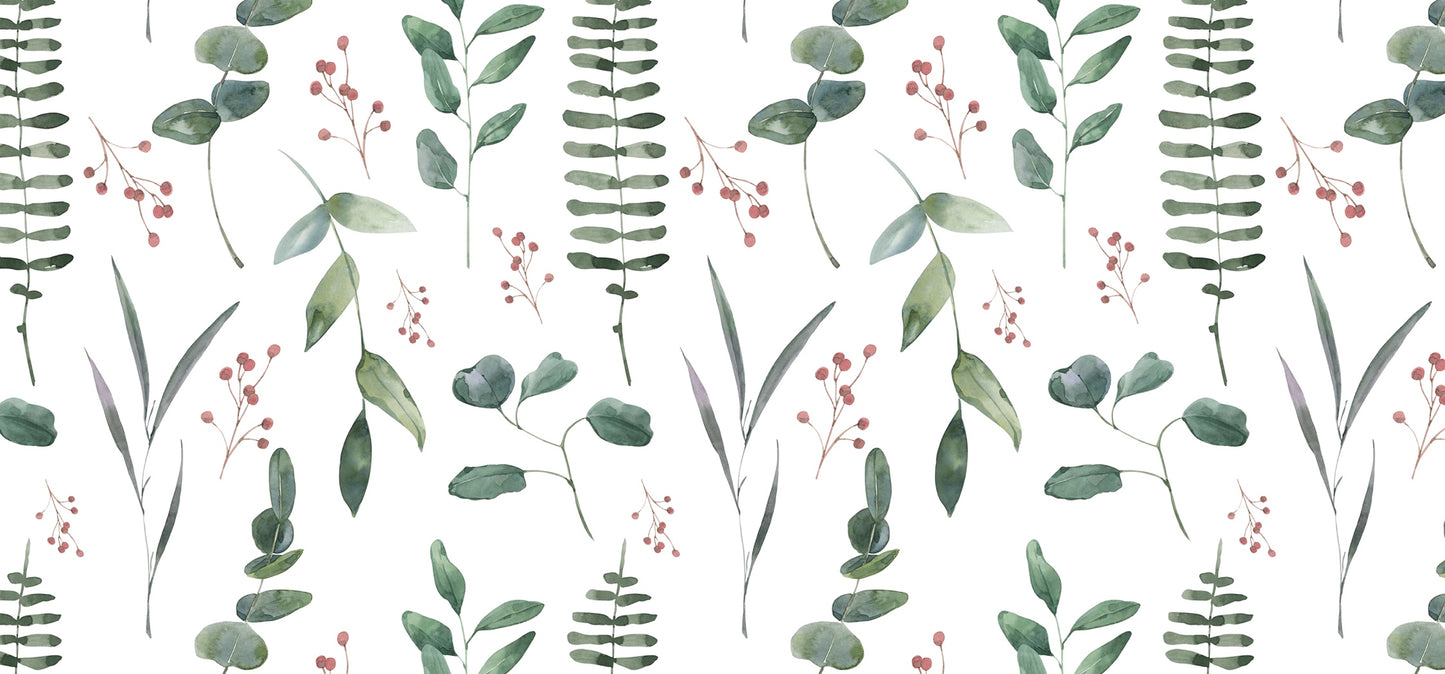 money envelope front design with different green leaves on a white background