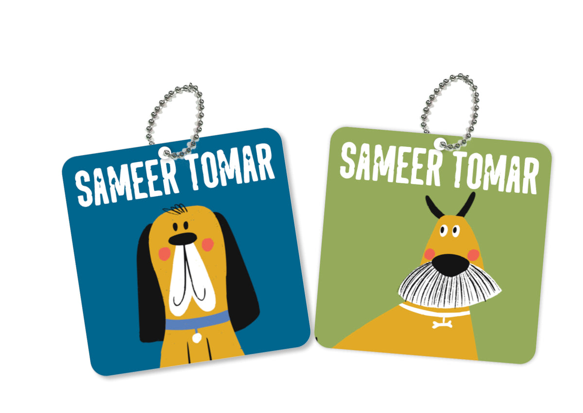 Personalised Metal Bag Tags Bow Wow Label Shabel Labelshabel