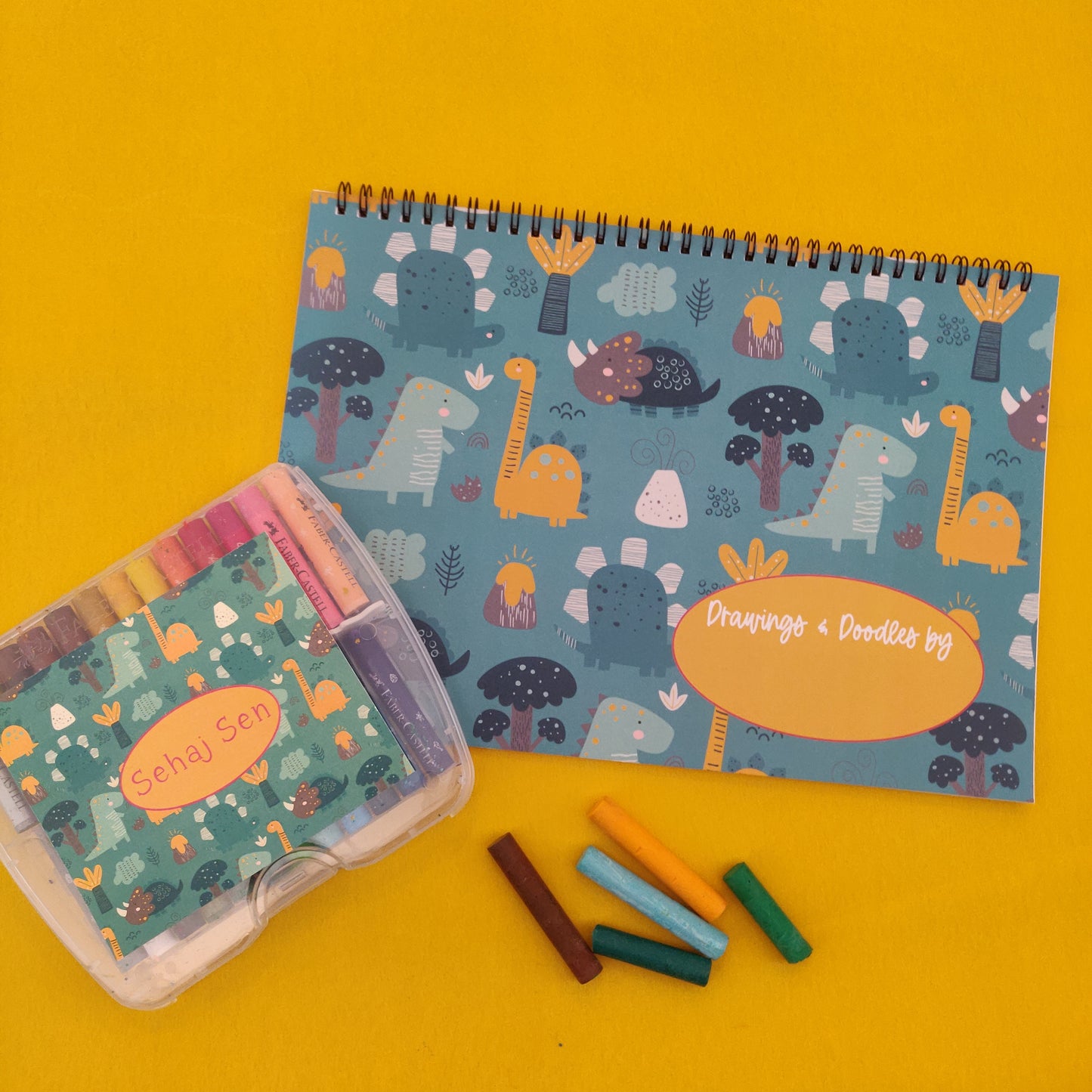 Personalised Drawing Set - Dino Dude
