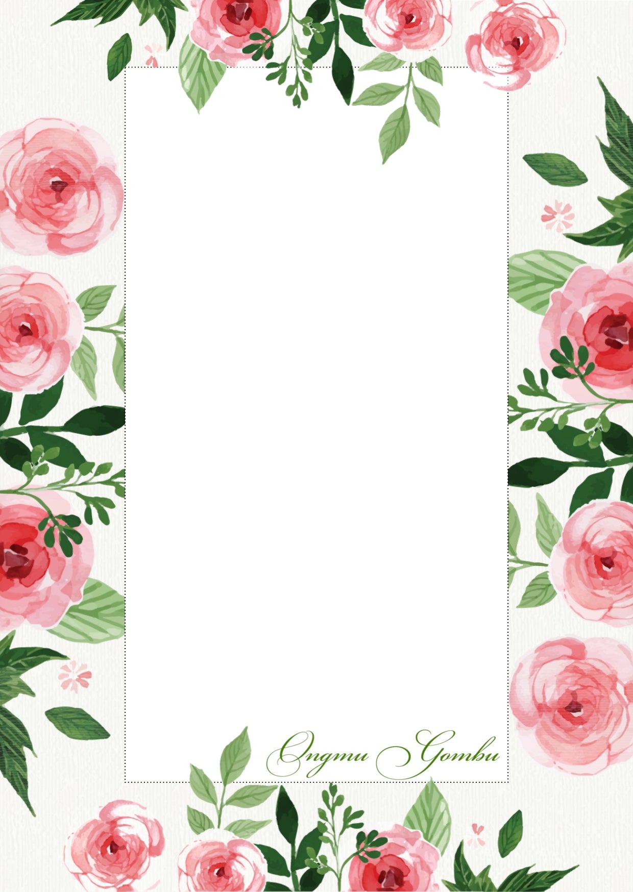 personalised note pad in pretty pink roses