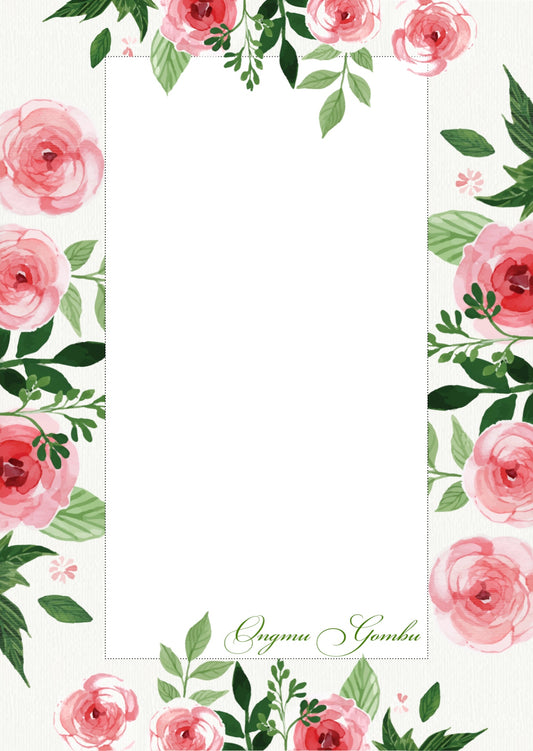 personalised note pad in pretty pink roses