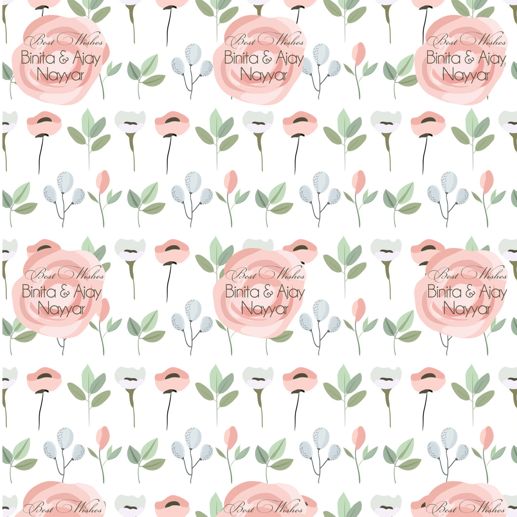 Personalised Wrapping Paper - Pastel Peonies