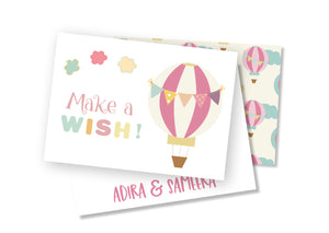 Personalised Folded Card - Air Balloon