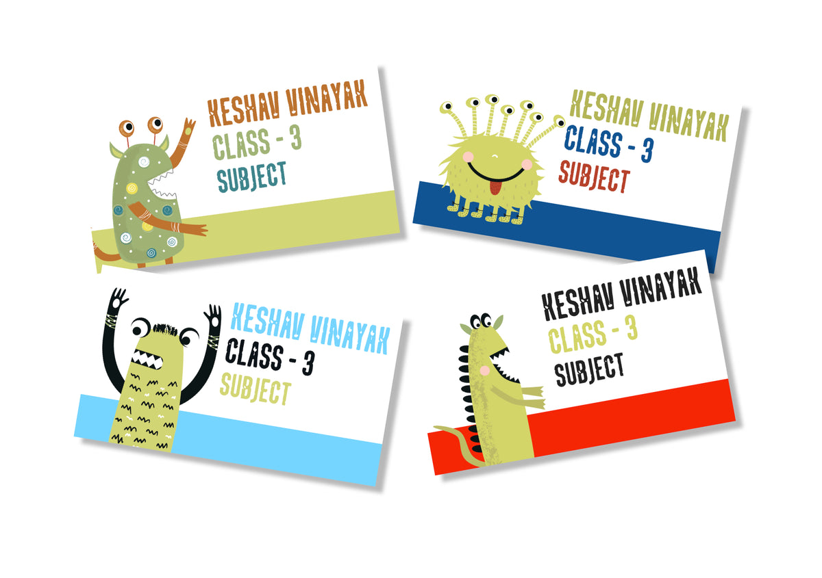 Personalised School Book Labels - Monster Love