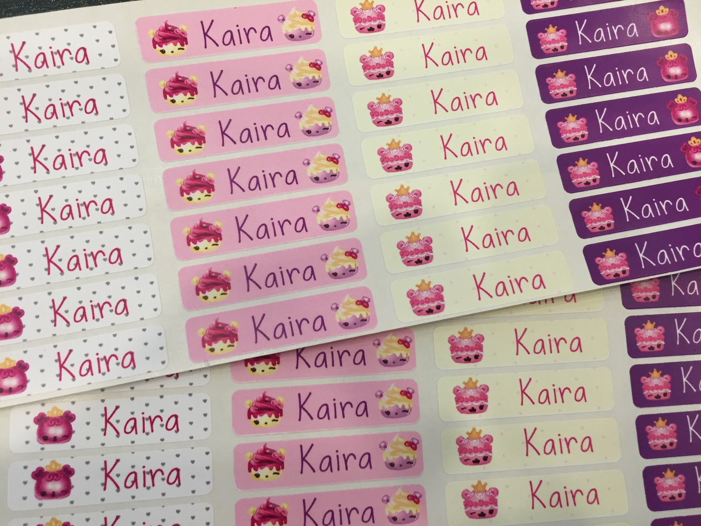 Num noms slim labels in pastel pink colours waterproof name labels