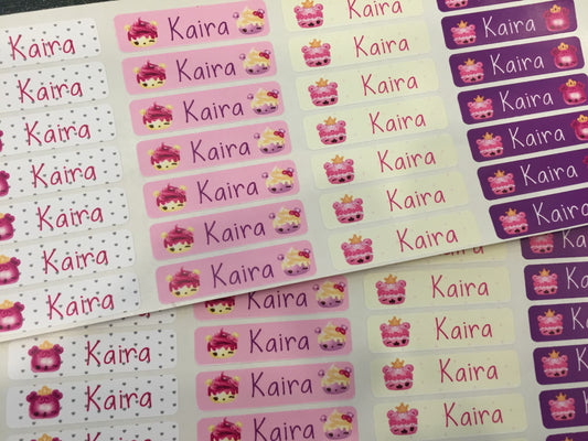Num noms slim labels in pastel pink colours waterproof name labels