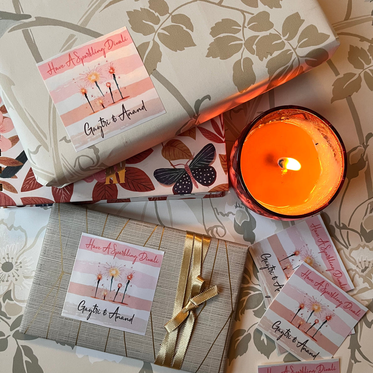 Diwali Coloured Gift Labels