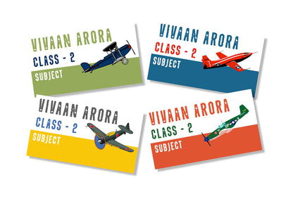 Personalised School Book Labels - Airplane