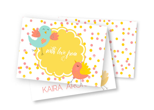 Personalised Folded Card - Bird Song