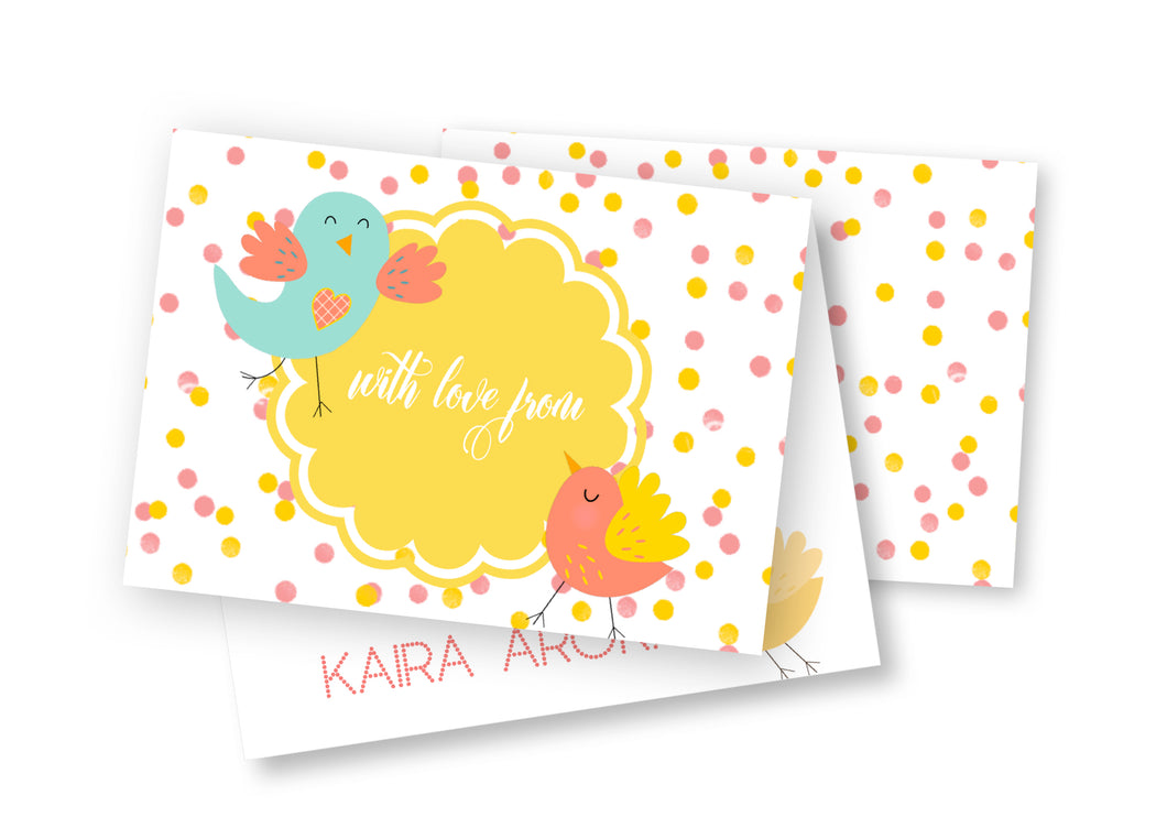 Personalised Folded Card - Bird Song