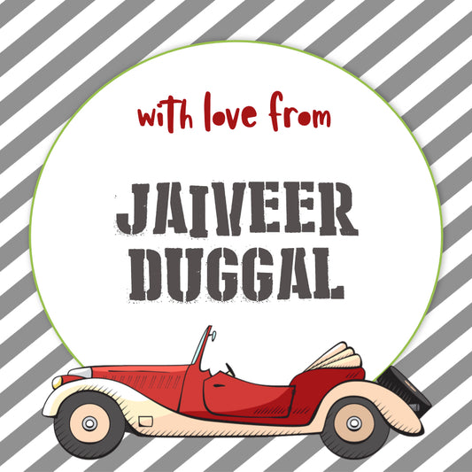 Gift Label - Retro Car