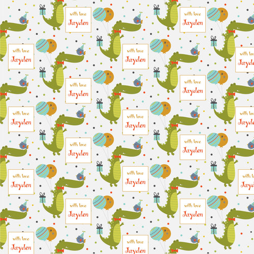 Personalised Wrapping Paper - Croco Party