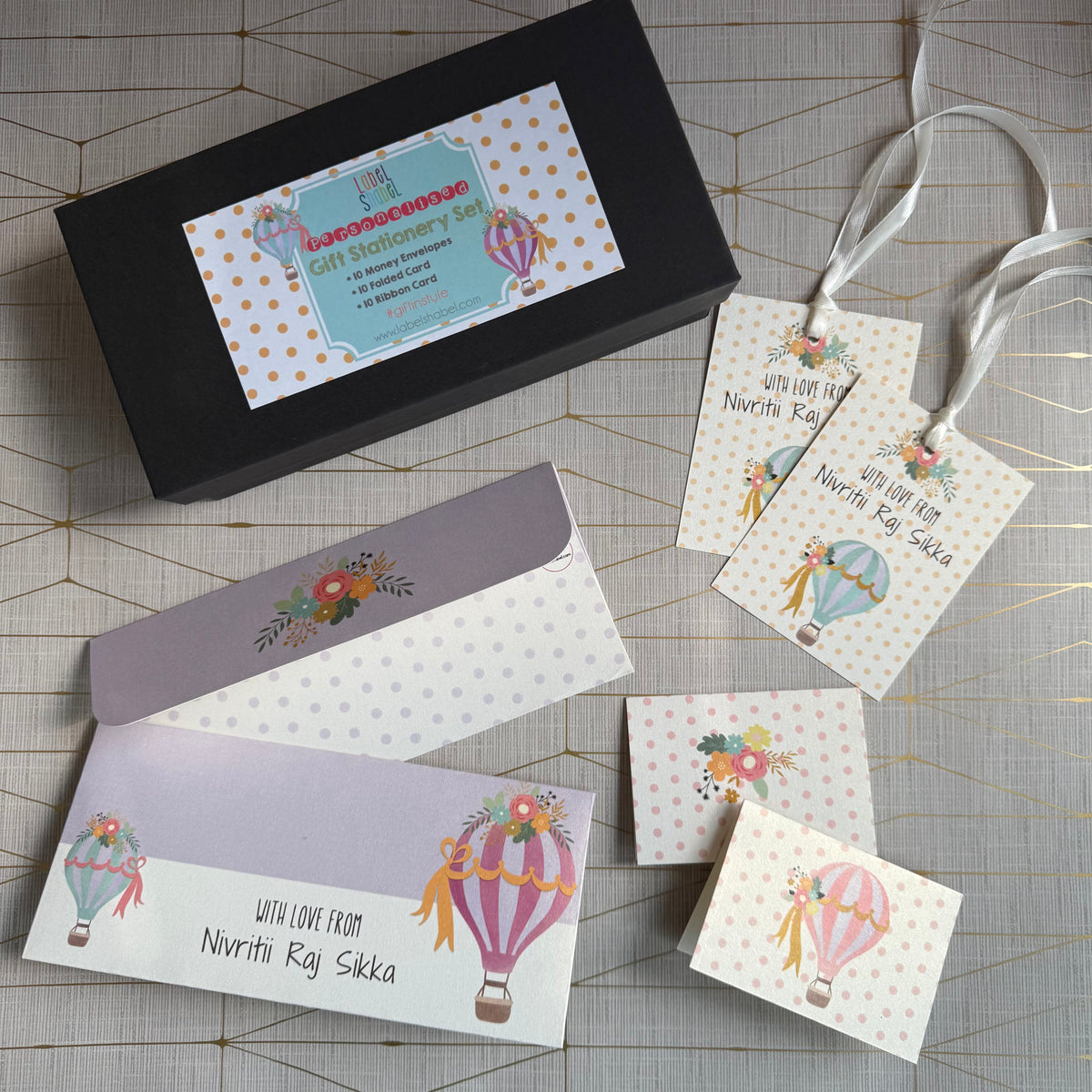 assorted stationery for kids with colourful air balloons