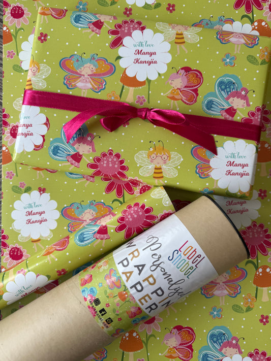 Personalised Wrapping Paper - Garden Fairies