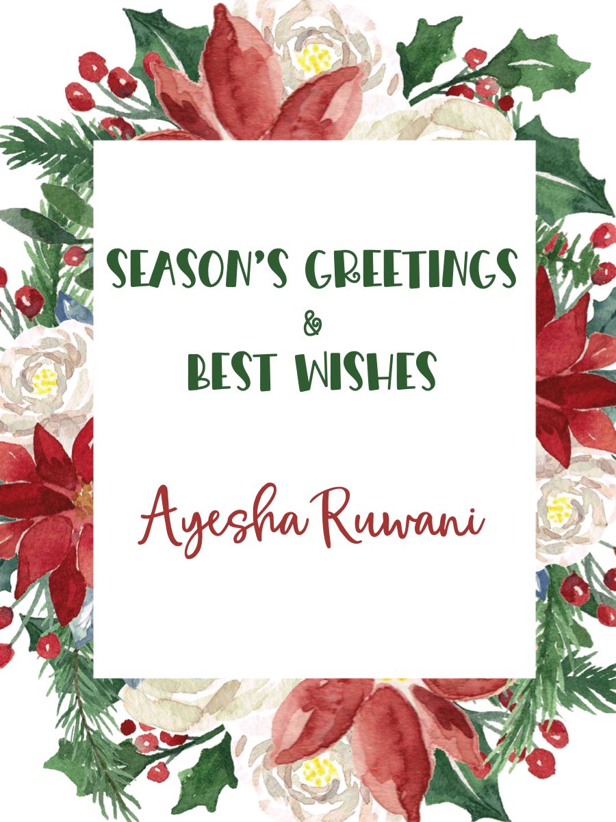 Xmas ribbon tag with bright xmas foilage in shades of green red