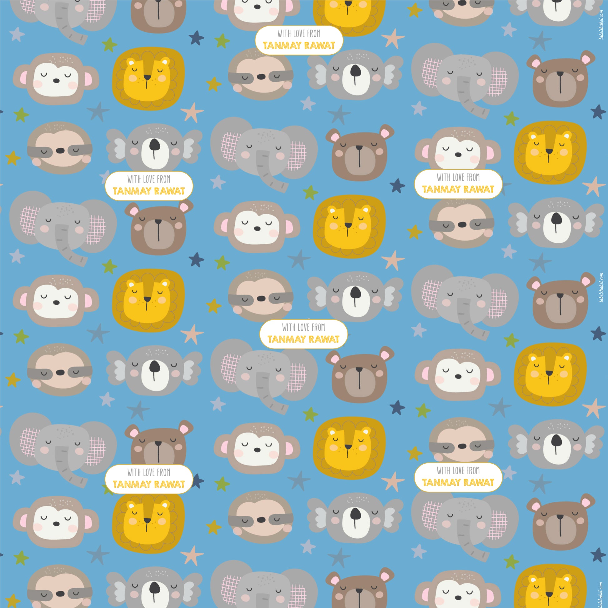 Personalised Wrapping Paper - Jungle Pals