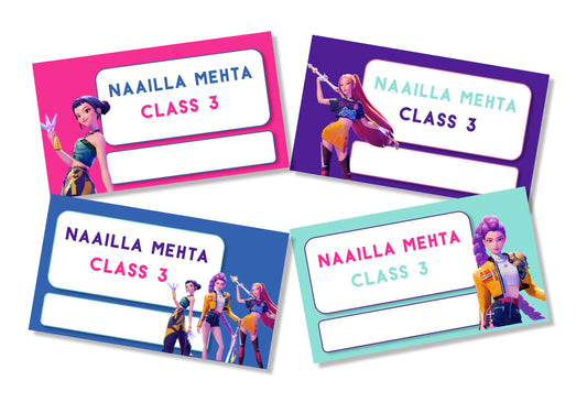 Personalised School Book Labels - Kpop Demon Hunters