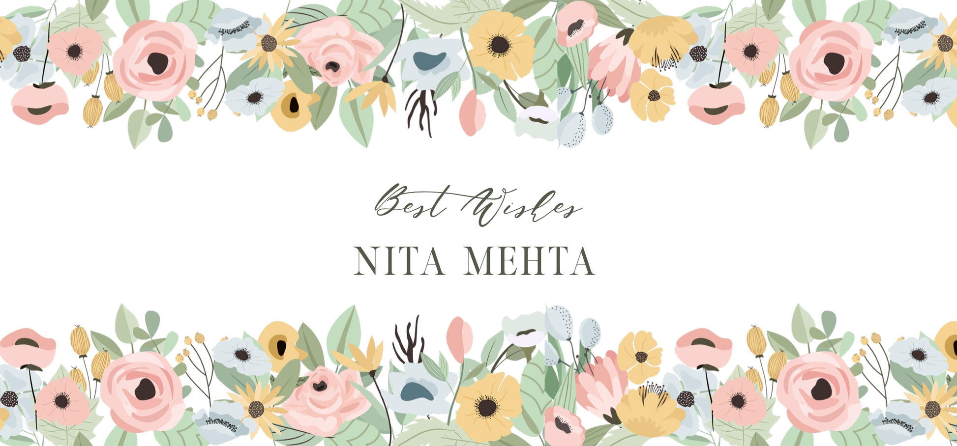 Design of front of envelope featuring flowers