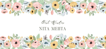 Design of front of envelope featuring flowers