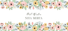 Design of front of envelope featuring flowers