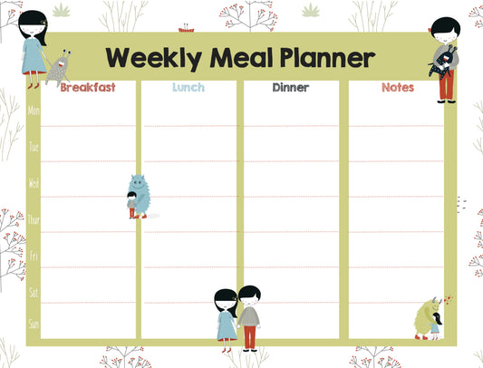 Magnetic Meal Planner - Siblings