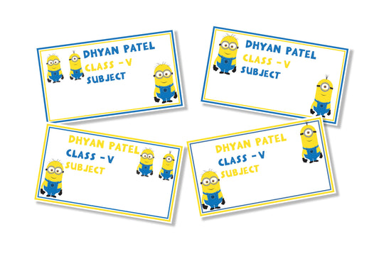 Personalised School Book Labels - Minions