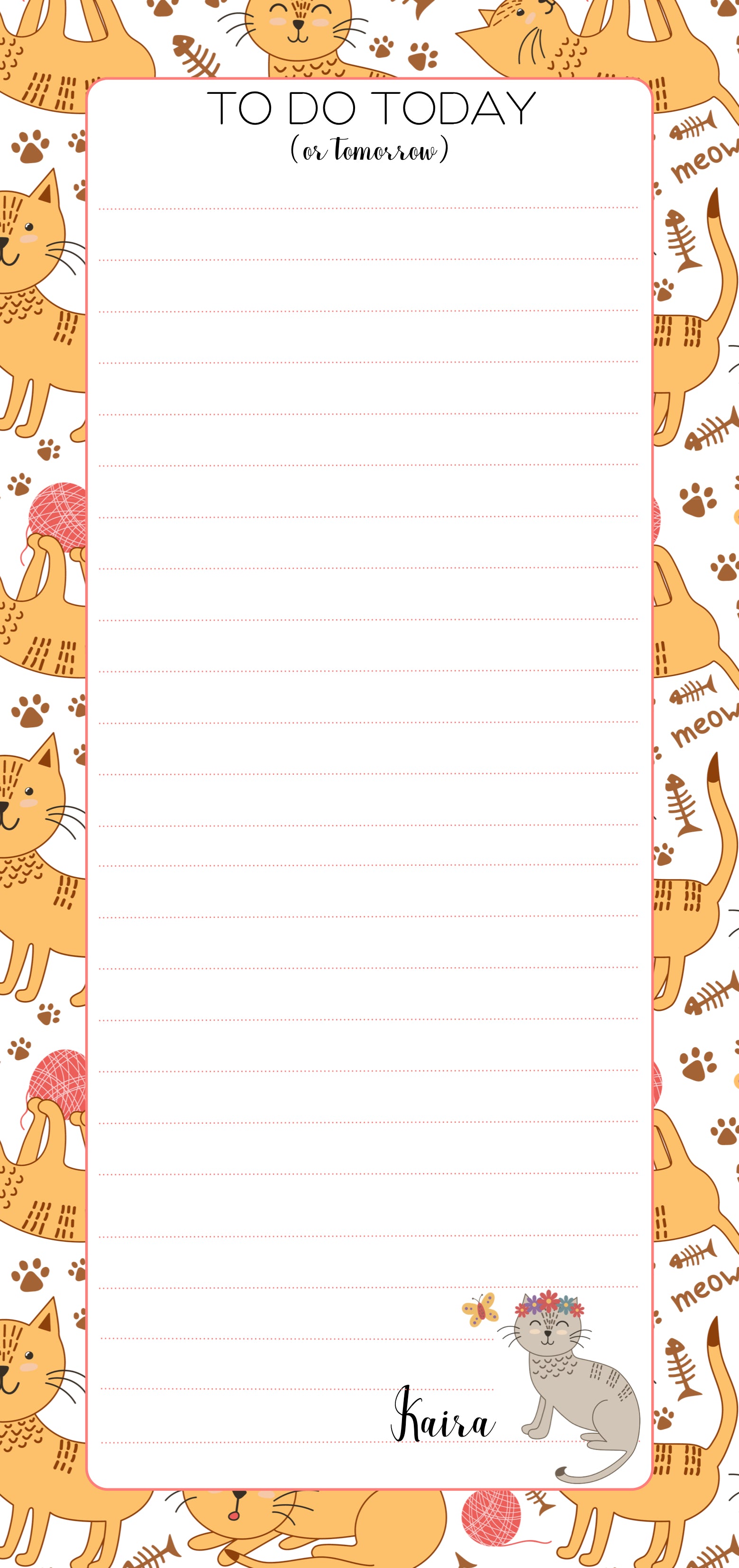 List Pad - Kitty Kat