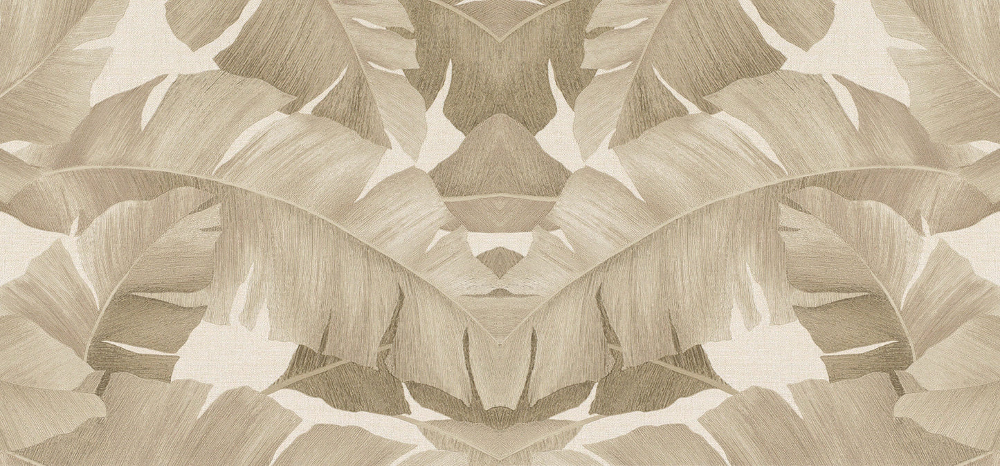 front design image of palm leaves in beige tones as used on a gift envelope