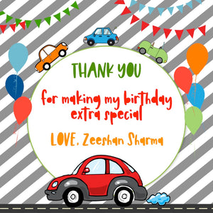 Thank You Label - Retro Car