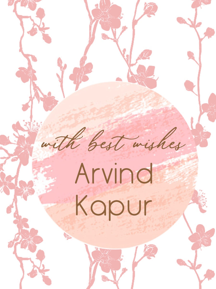 A floral patterned card with cherry blossoms background
