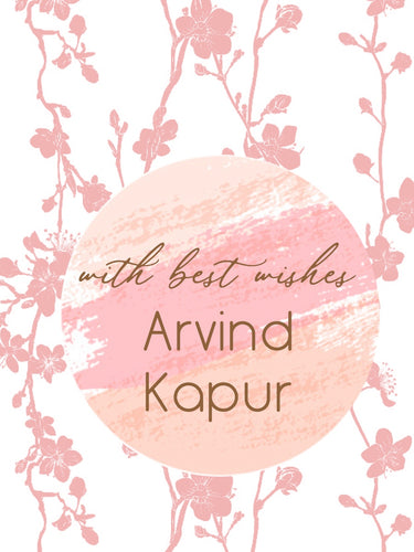 A floral patterned card with cherry blossoms background
