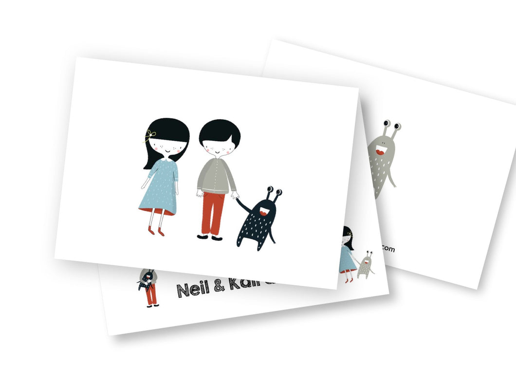 Personalised Folded Card - Siblings