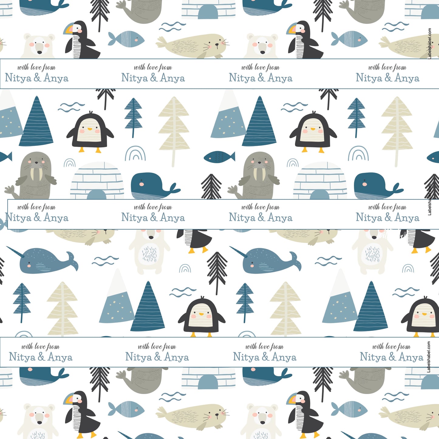 Personalised Wrapping Paper - Arctic Pals