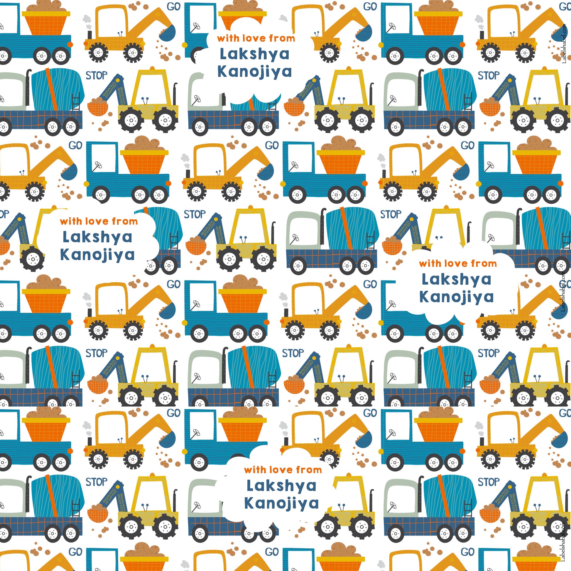 Personalised Wrapping Paper - Dust Diggers