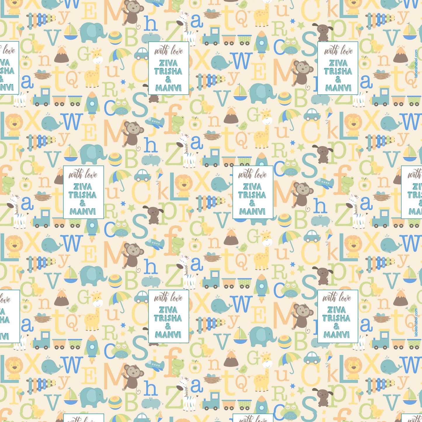 Personalised Wrapping Paper - ABC