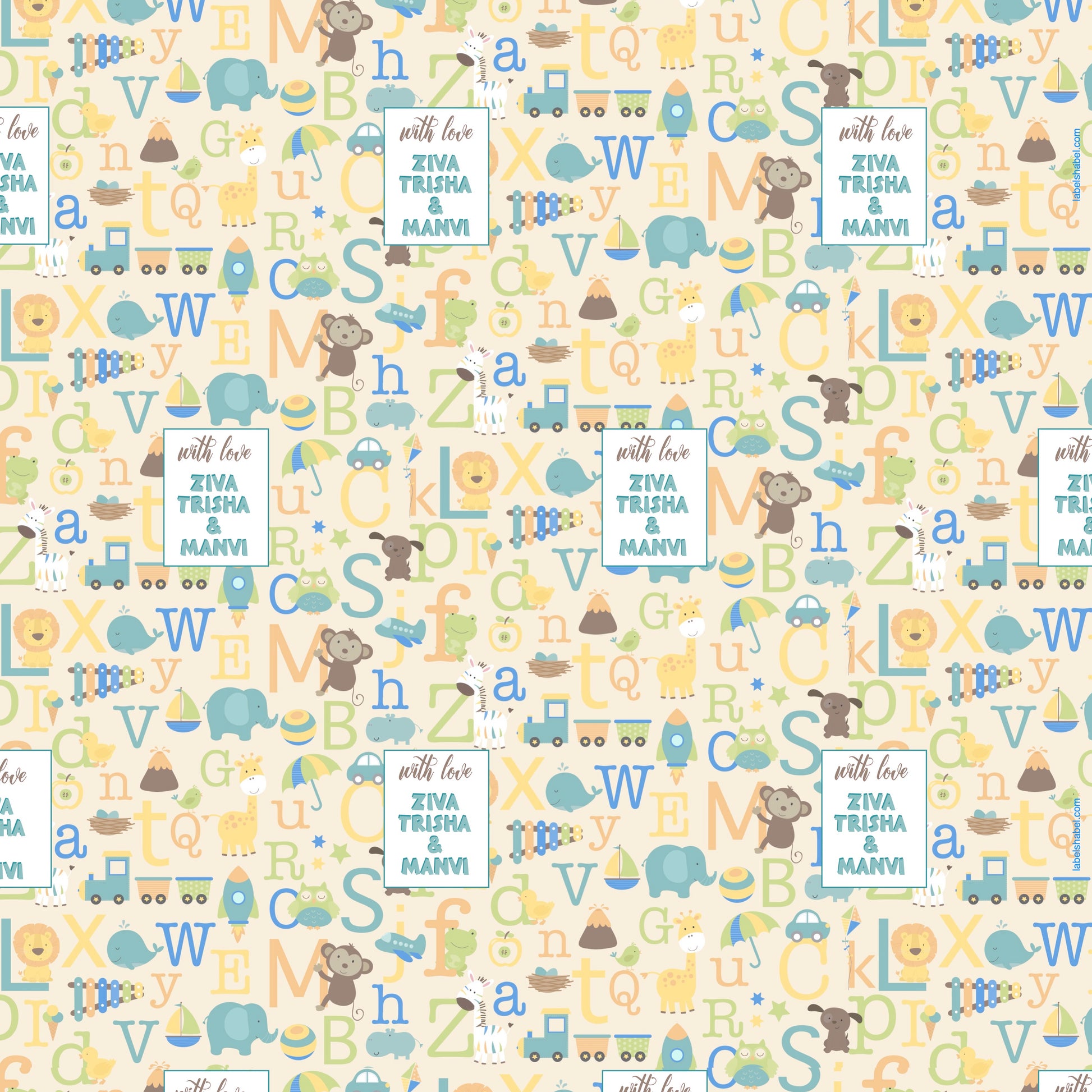 Personalised Wrapping Paper - ABC