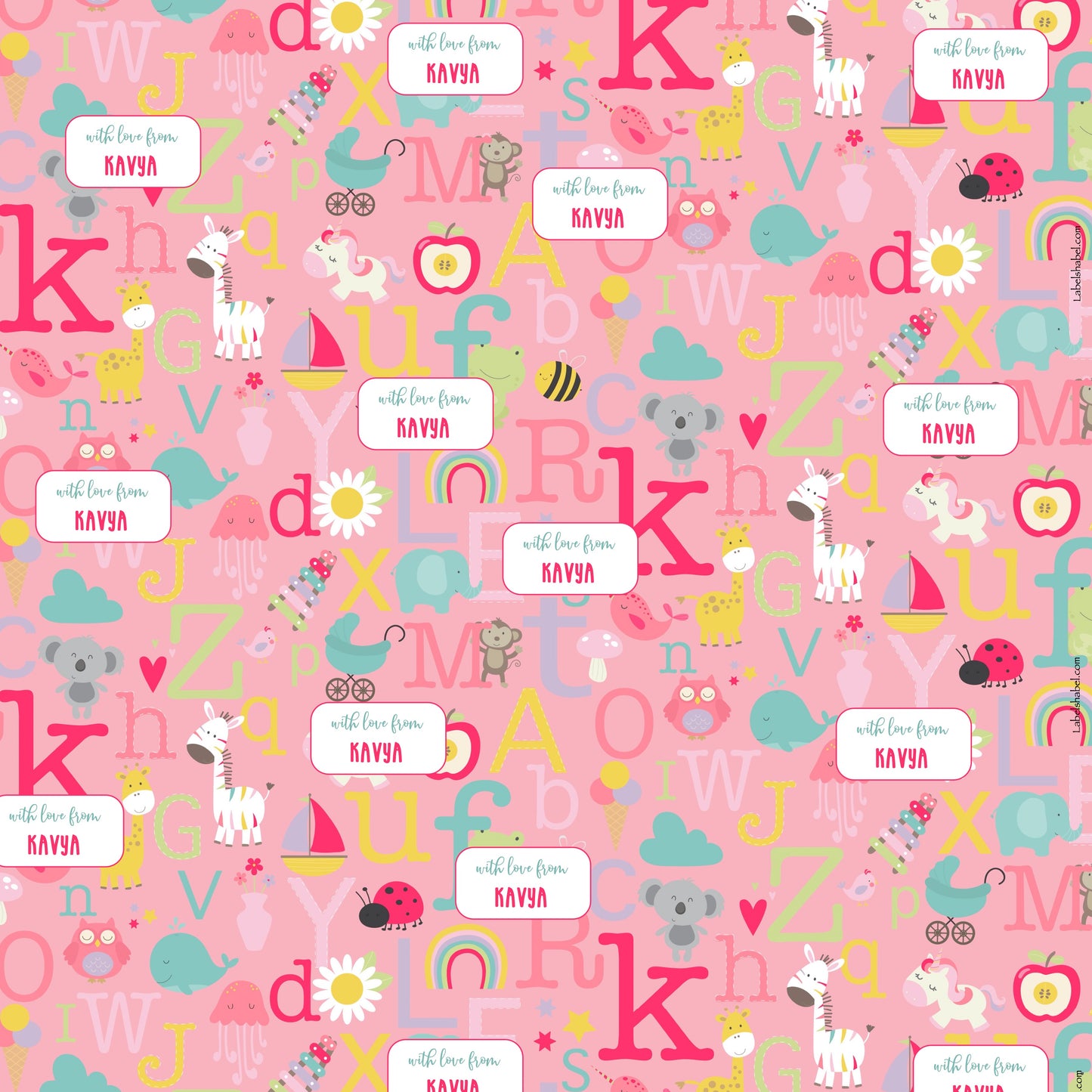 Personalised Wrapping Paper - Alphabet Soup
