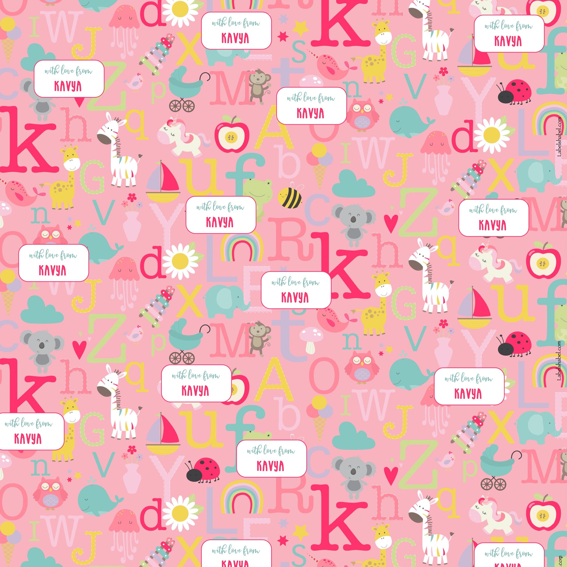 Personalised Wrapping Paper - Alphabet Soup