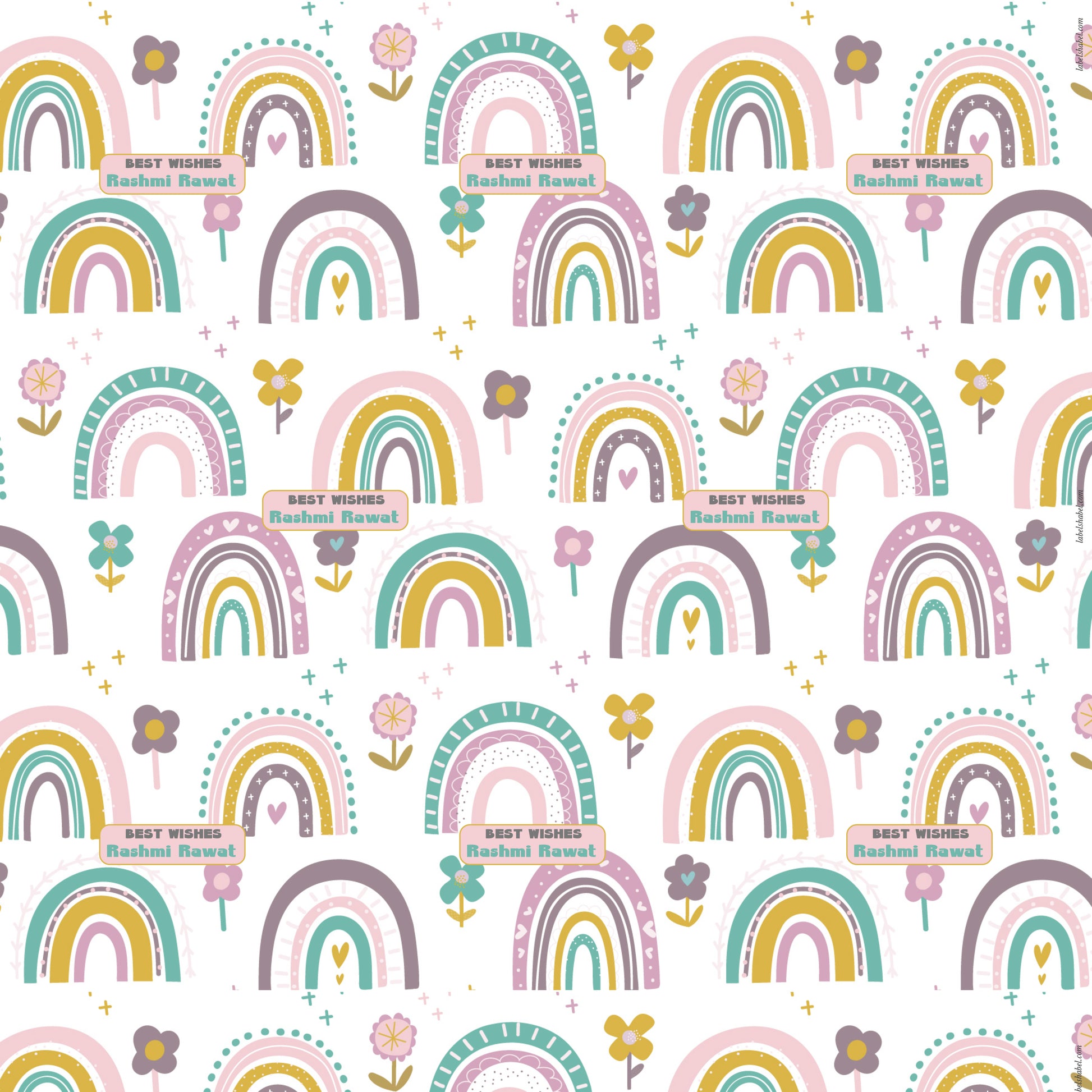 Personalised Wrapping Paper - Rainbow Showers