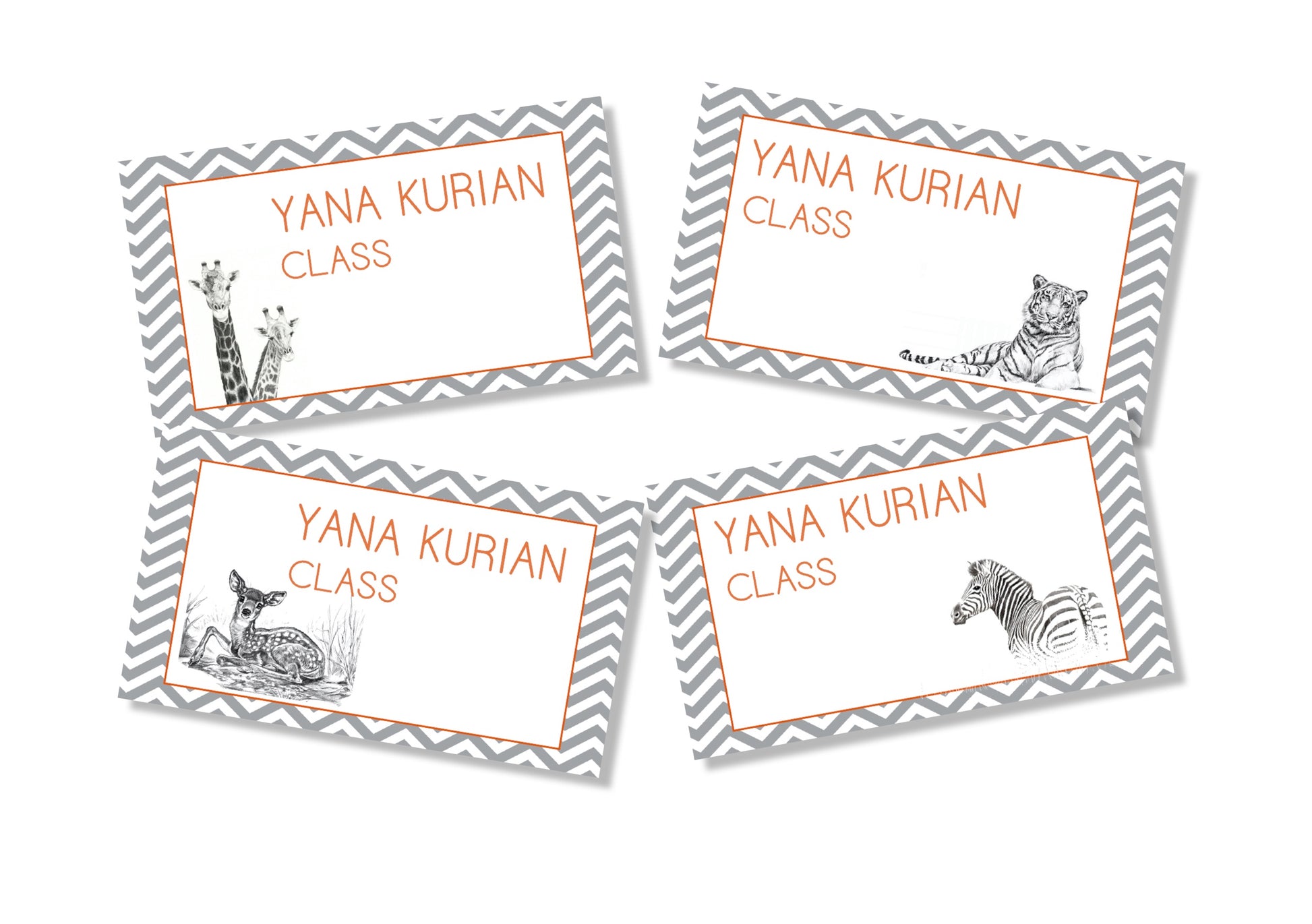 Personalised School Book Labels - Animal Art