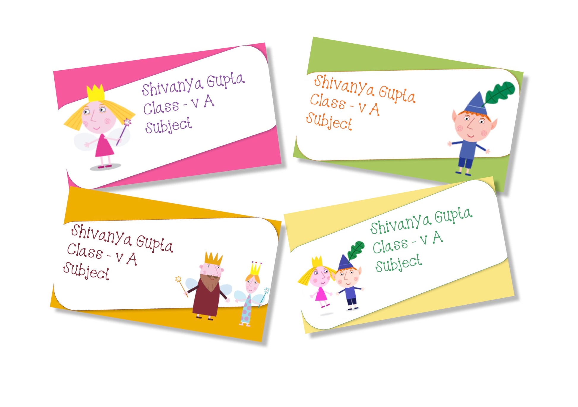 Personalised School Book Labels - Ben & Holly