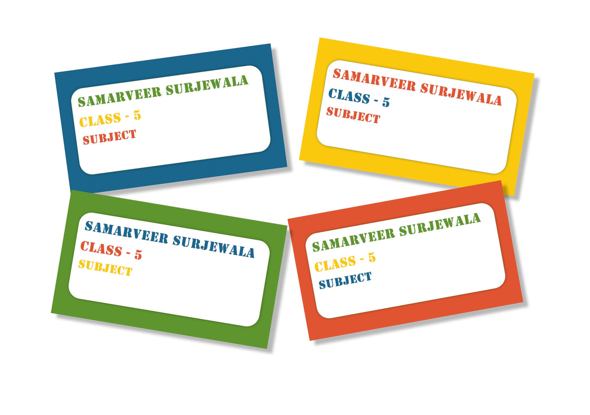 Personalised School Book Labels - Colour Me bold
