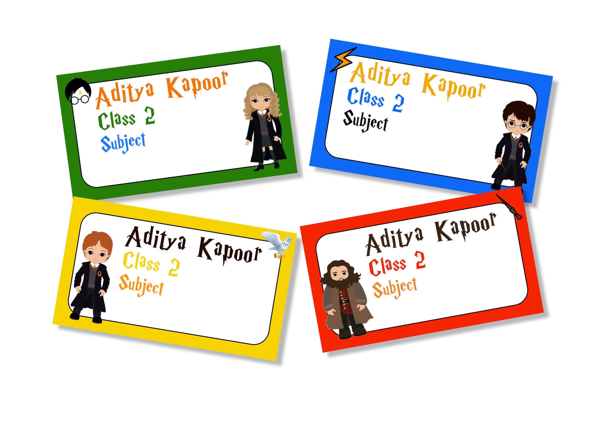 Personalised School Book Labels - Potter Mania